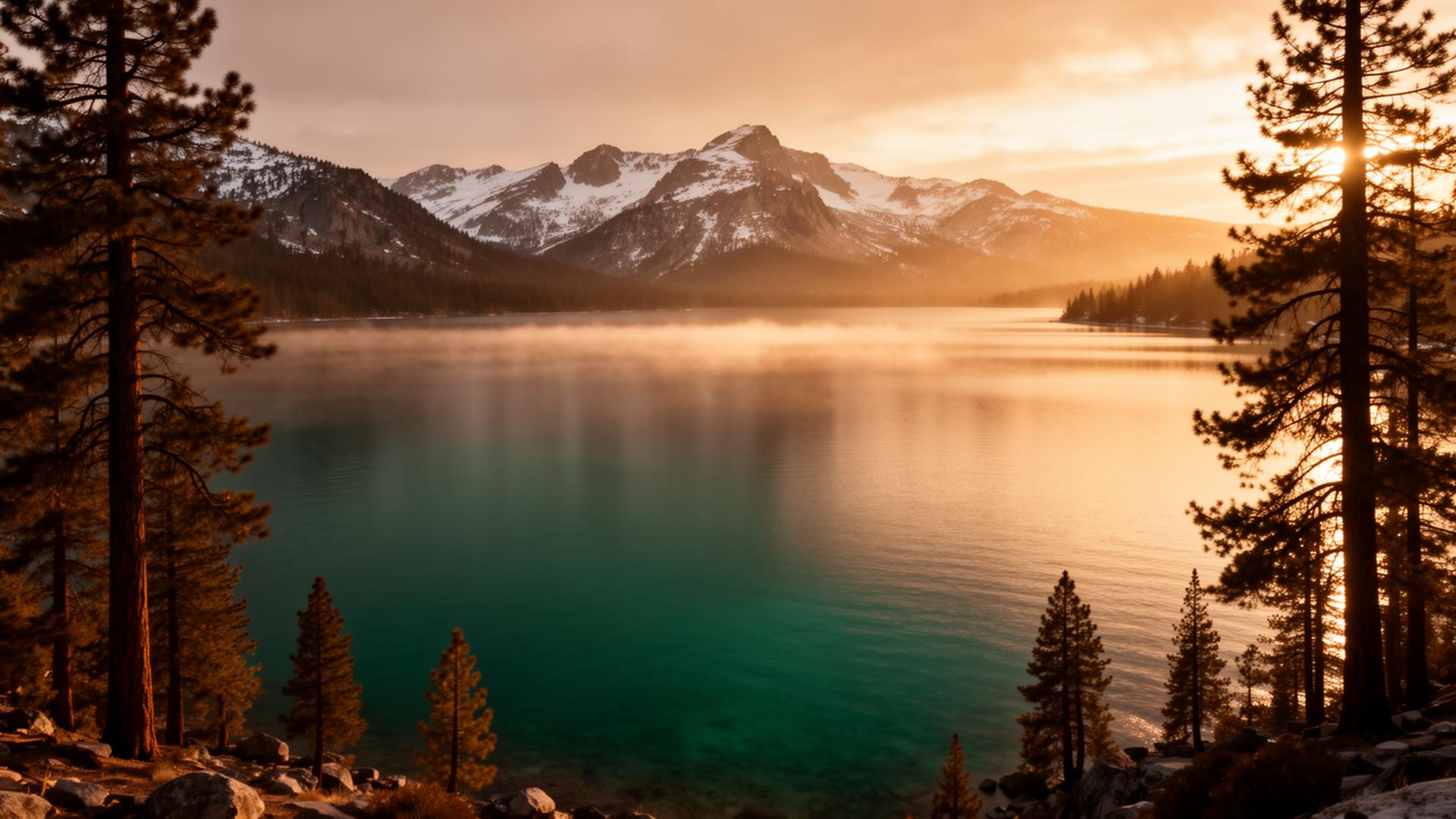 Lake Tahoe at sunrise from Zephyr Cove
